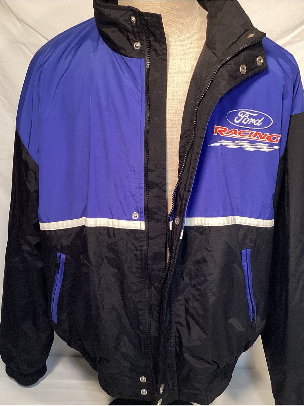 Racing Champions Ford Racing NASCAR  Blue and Black Bomber Jacket Size XL - Picture 8 of 14